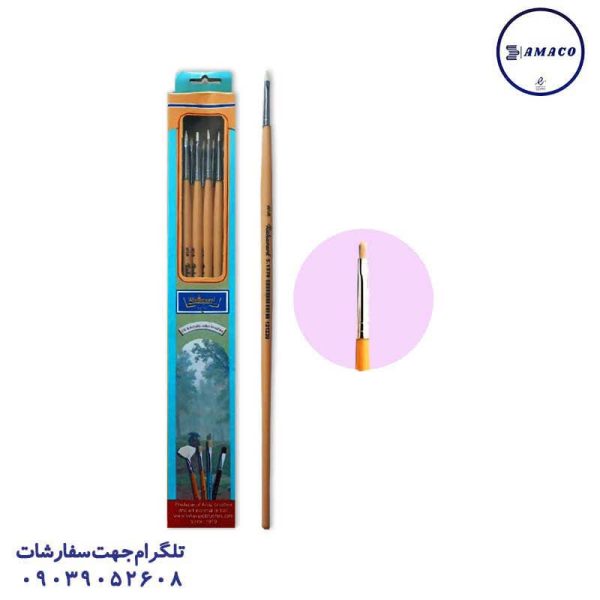 عکس پالت و قلم مو قلم مو دسته کرم سایز 0.3 رهاورد