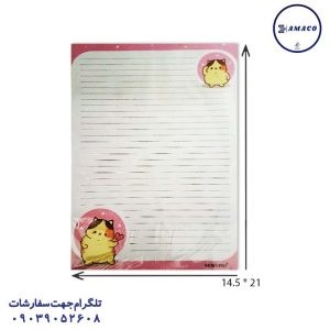 عکس کاغذو مقوا و فوم کاغذ A5 خط دار فانتزی شکوفه