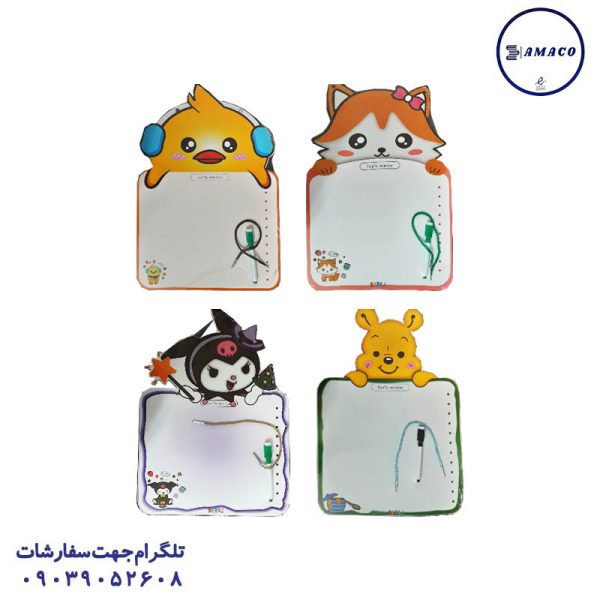 عکس تخته وایت برد / میز تحریر تخته وایت برد طرحدار عروسکی سراج