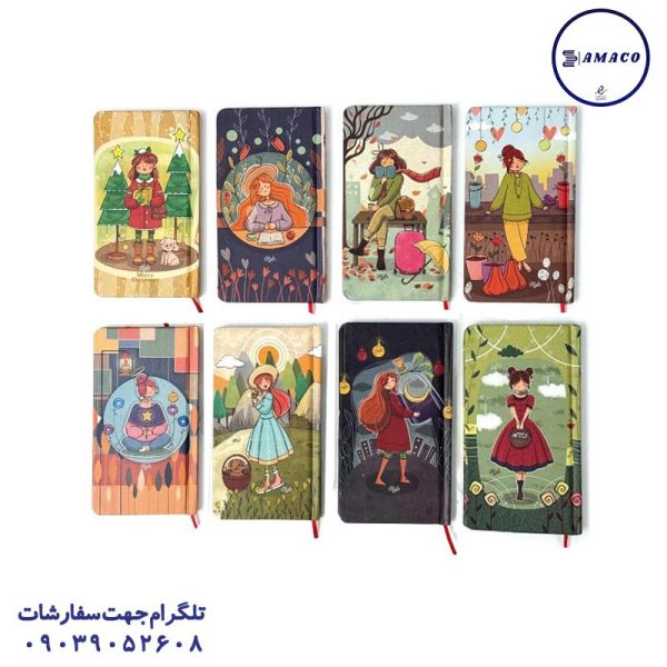 عکس سررسید و تقویم تقویم 1404پالتویی جلد سخت سالید کد 114/174 دایان