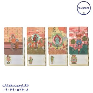 عکس دفتر فنری دفتر 50 حاشیه دار فنری امیلی کد 435 دایان