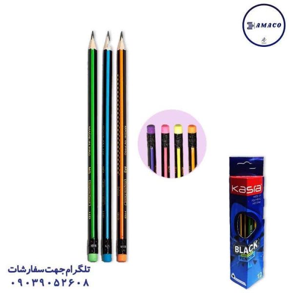 عکس مداد مداد مشکی 3 گوش مخطط کسرا