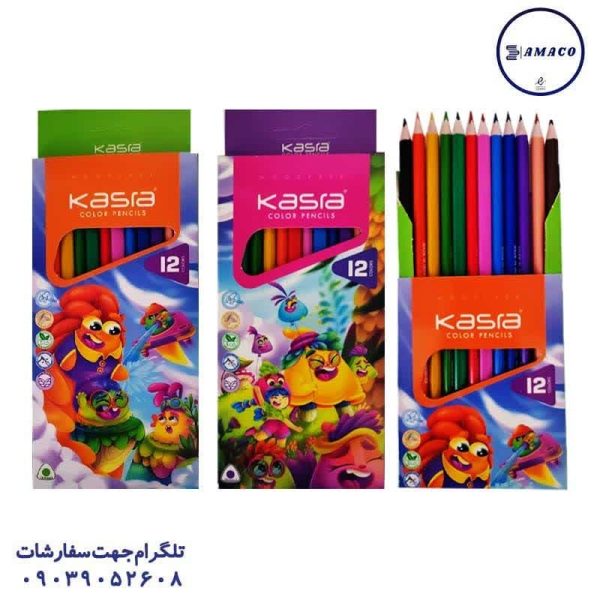 عکس مدادرنگی مداد رنگی 12 مقوا 3 گوش کسرا