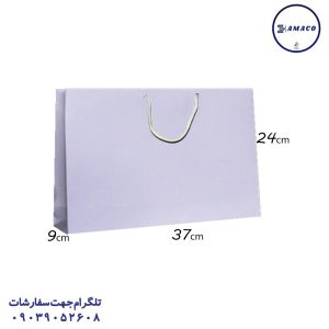 عکس ساک و جعبه ساک کادویی تبلیغاتی سفید سایز 4 افقی (25عددی)
