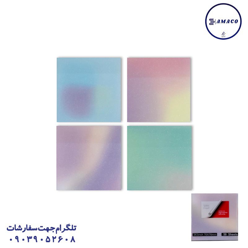 خرید نوت شفاف اکلیلی شبرنگی 76*76 ال 3 عکس کاغذ یادداشت چسب دار ( استیکر ) نوت شفاف اکلیلی شبرنگی 76*76 ال 3
