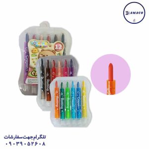 عکس پاستیل و آبرنگ پاستل پیچی 12 رنگ  6108