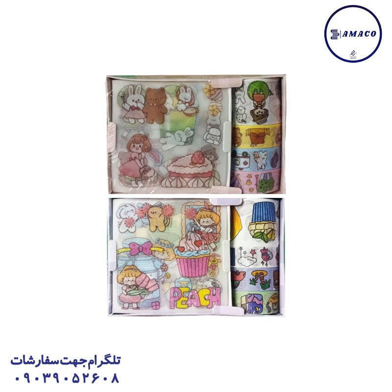 خرید پک چسب واشی و استیکر عکس کاغذ یادداشت چسب دار ( استیکر ) پک چسب واشی و استیکر