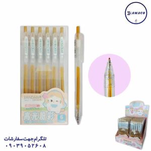 عکس روان نویس روان نویس طلایی فشاری 6 عددی 2215