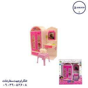 عکس اسباب بازی های دخترانه ست کمد و میز آرایشی 5050 دورا
