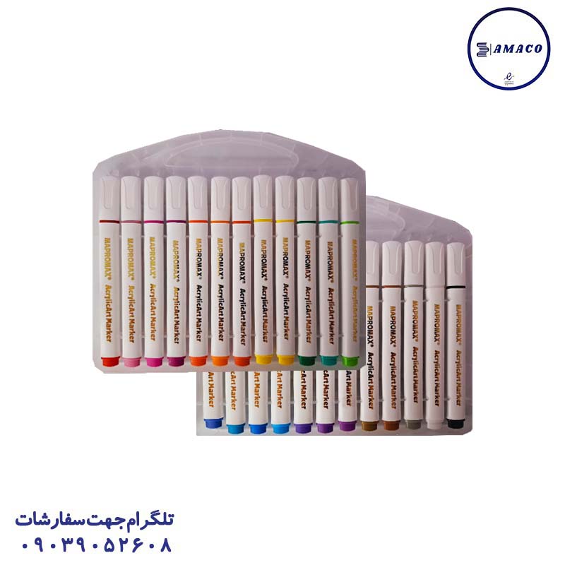 خرید ماژیک اکرولیک 24 رنگ کیفی 624 مپرومکس عکس ماژیک ماژیک اکرولیک 24 رنگ کیفی 624 مپرومکس
