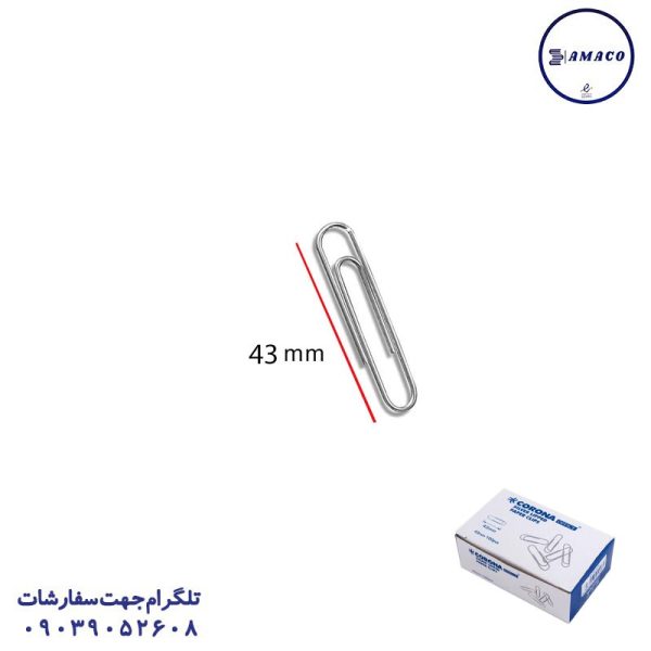 عکس ملزومات اداری کلیپس 43 میل 3018 (100) کرونا