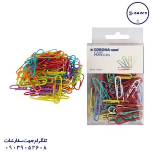 عکس ملزومات اداری کلیپس 33 میل رنگی 3029 (192) کرونا