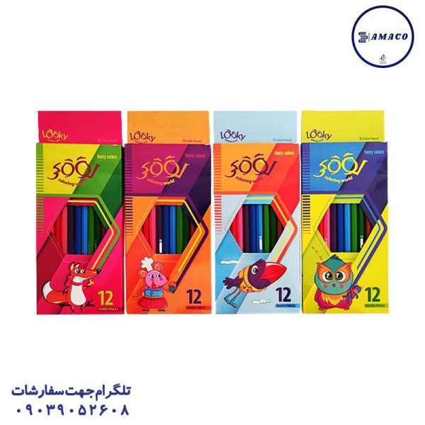 عکس مدادرنگی مداد رنگی 12 مقوا لوکی