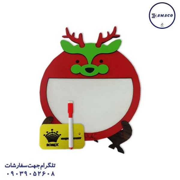 عکس تخته وایت برد / میز تحریر تخته وایت برد طرح گوزن سراج