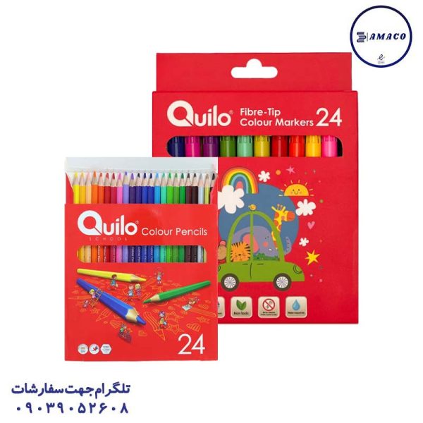 عکس نوشت افزار ماژیک نقاشی 24 رنگ مقوا 634382 کویلو