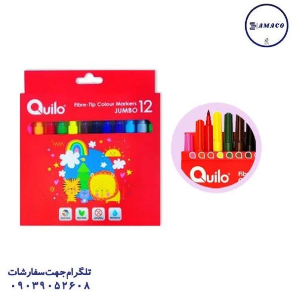 عکس ماژیک ماژیک نقاشی 12 رنگ جامبو مقوا  634383 کویلو