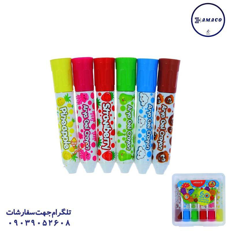 خرید پاستل پیچی ژله ای 6 رنگ 2060/9020 آریا عکس پاستیل و آبرنگ پاستل پیچی ژله ای 6 رنگ 2060/9020 آریا