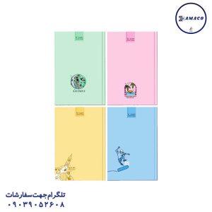 عکس دفتر ته چسب دفتر 50 خطی ته چسب پاستلی 3444 فدک