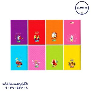 عکس دفتر ته چسب دفتر 50 خطی ته چسب تکرنگ 5858 فدک
