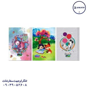عکس دفتر ته چسب دفتر 50 خطی ته چسب فانتزی 3444 فدک