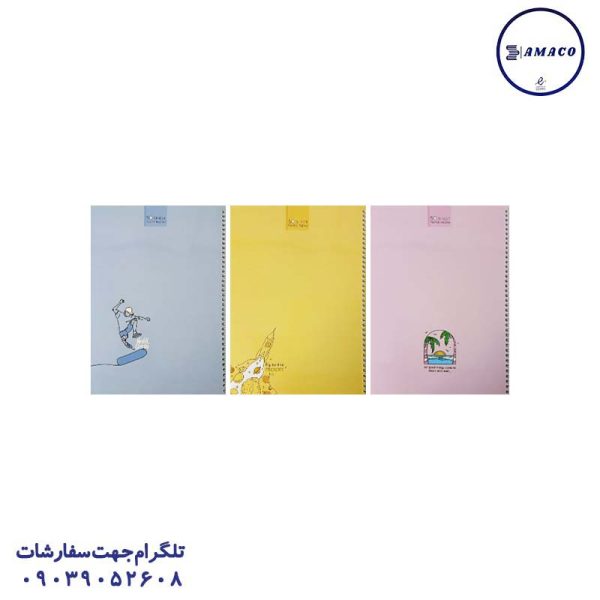 عکس دفتر فنری دفتر 50 خطی فنری پاستلی 3444 فدک