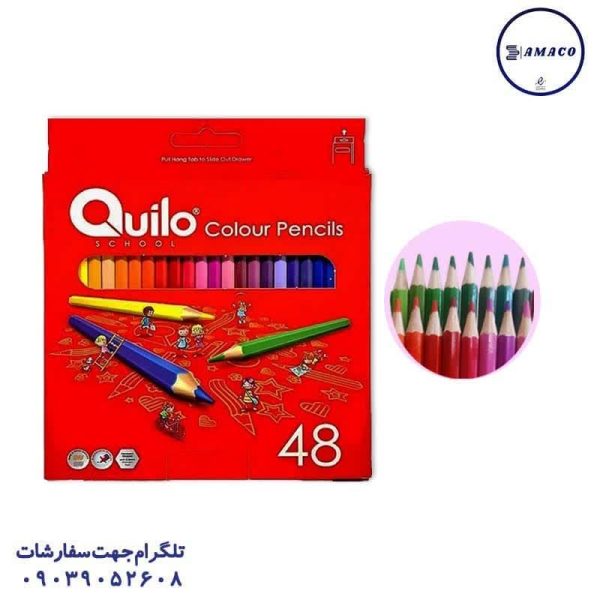 عکس نوشت افزار مداد رنگی 48 مقوا  634014 کویلو