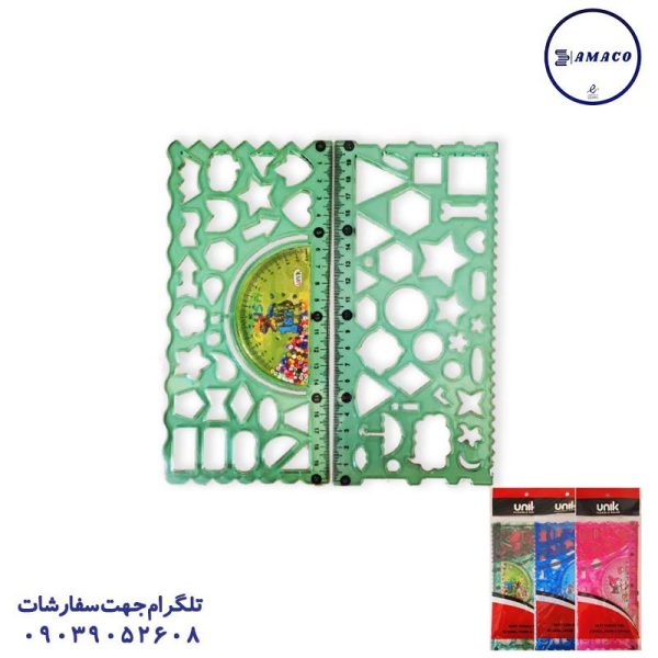 عکس لوازم ریاضی شابلون جفتی فانتزی 5202 یونیک