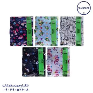 عکس دفتر کلاسوری کلاسور 100 قفل فلز پارچه ای کد 134 وتوس