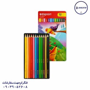عکس مدادرنگی مداد رنگی 12 فلز الیپون