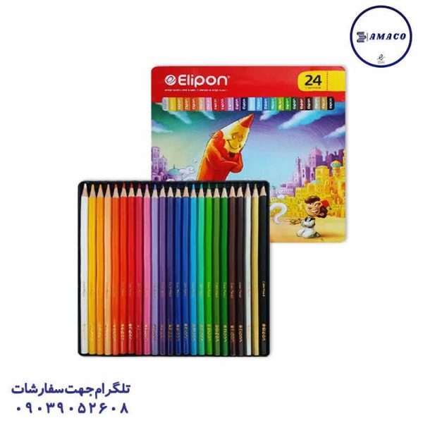 عکس مدادرنگی مداد رنگی 24 فلز الیپون