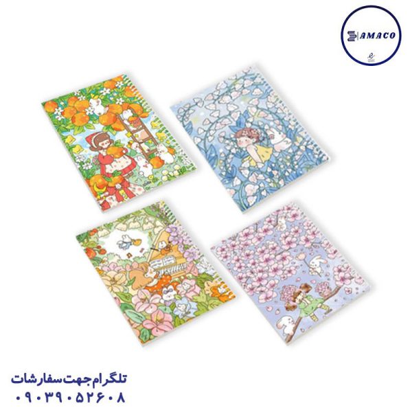 عکس دفتر دفتر 60 خطی مجلد کد 040 آبرنگ