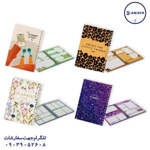 عکس دفتر پلنر پلنر روزانه و هفتگی 80 برگ A5 کد 019 آبرنگ