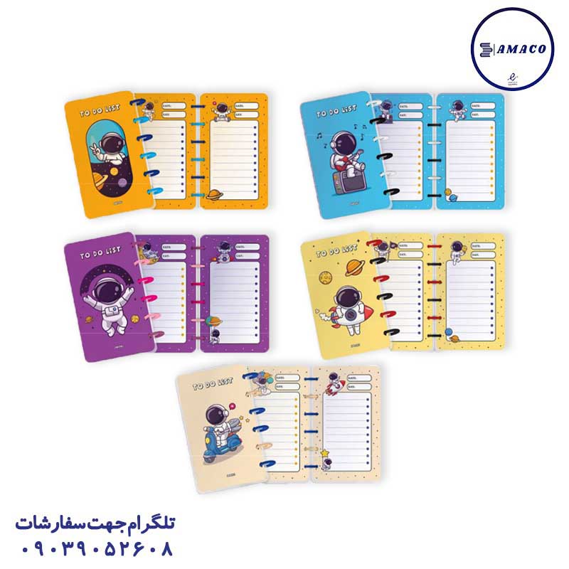 عکس دفتر پلنر تو دو لیست دکمه ای پالتویی مجلدکد 008 آبرنگ