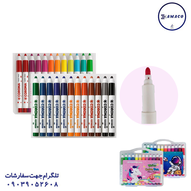 خرید ماژیک 24 رنگ طلقی جامبو 24 کرونا عکس ماژیک ماژیک 24 رنگ طلقی جامبو 24 کرونا