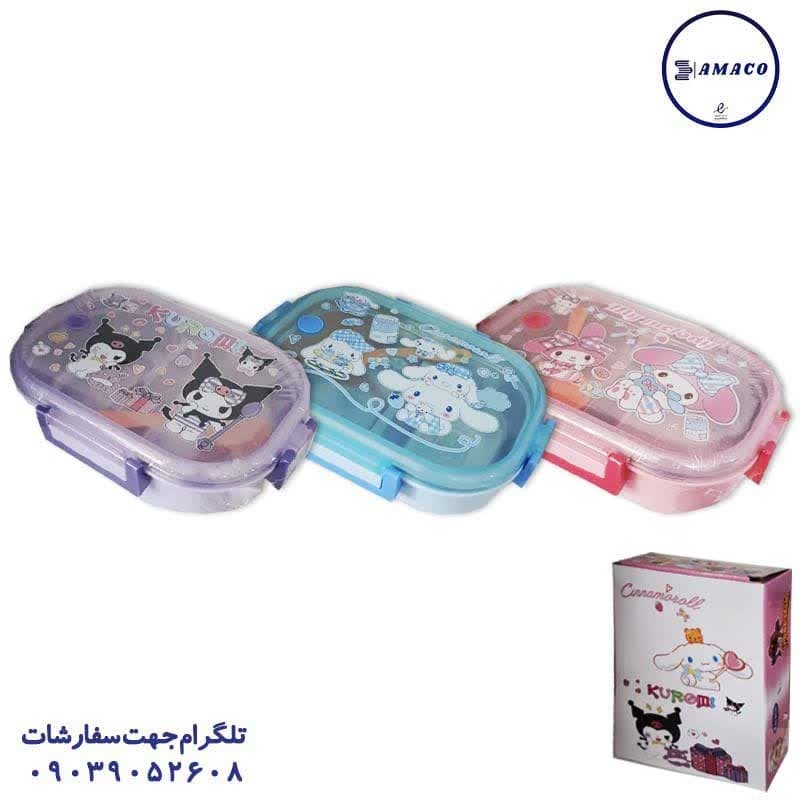 خرید لانچ باکس داخل استیل فانتزی کد 3018 عکس ظرف غذا قمقمه لیوان لانچ باکس داخل استیل فانتزی کد 3018