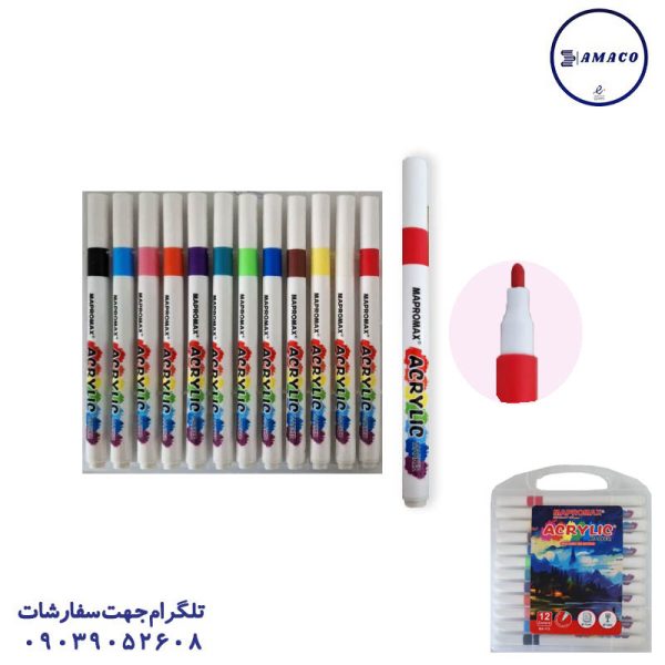 عکس ماژیک ماژیک اکرولیک 12 رنگ کد 112 مپرومکس