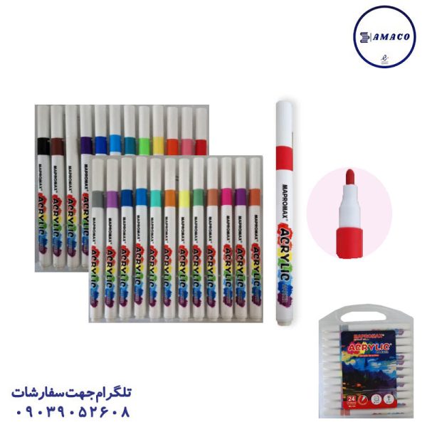 عکس ماژیک ماژیک اکرولیک 24 رنگ کد 124 مپرومکس