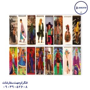 عکس دفترچه یادداشت باریک فنری طرح دختر فاطیما