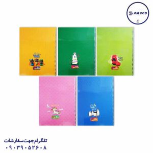 عکس دفتر دفتر 50 خطی فنری تکرنگ 3444 فدک