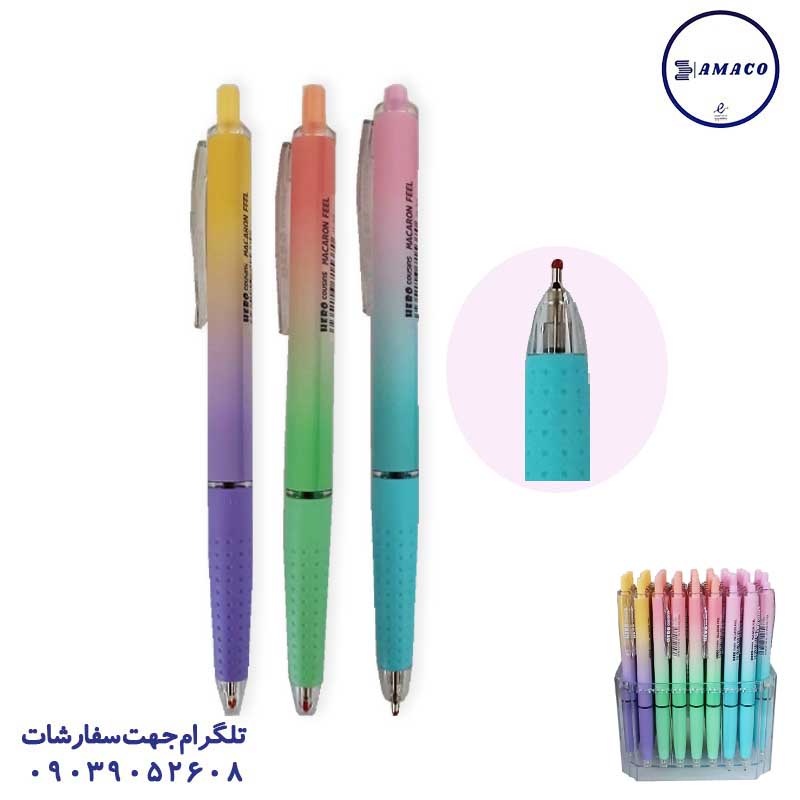 خرید خودکار فشاری ژله ای پاستلی H92 هرو عکس خودکار خودکار فشاری ژله ای پاستلی H92 هرو