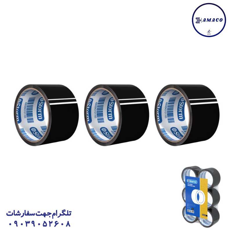 خرید چسب پهن 50 یارد مشکی استورم عکس چسب پهن چسب پهن 50 یارد مشکی استورم