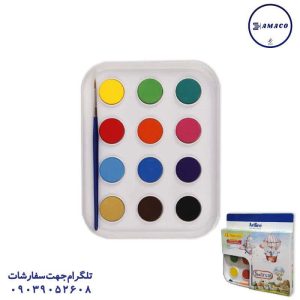 عکس پاستیل و آبرنگ آبرنگ  12 رنگ طلقی  با قلمو آرت لاین