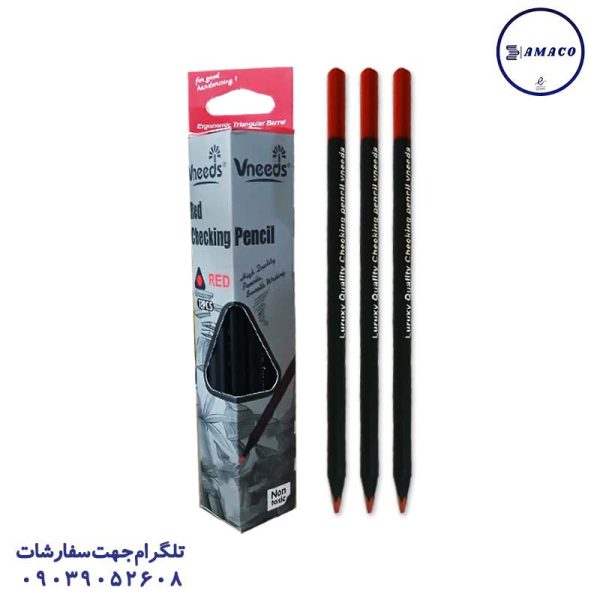 عکس مداد مداد قرمز چوب مشکی 1001 ونیدس