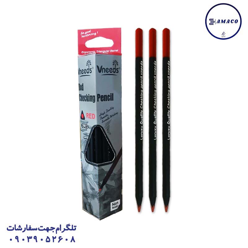 خرید مداد قرمز چوب مشکی 1001 ونیدس عکس مداد مداد قرمز چوب مشکی 1001 ونیدس