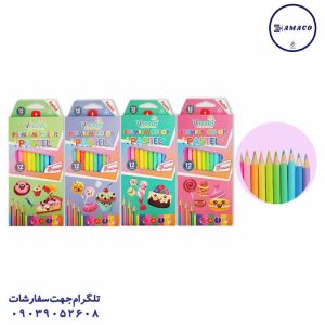 عکس مدادرنگی مداد رنگی 12 مقوا پاستلی 72 ونیدس