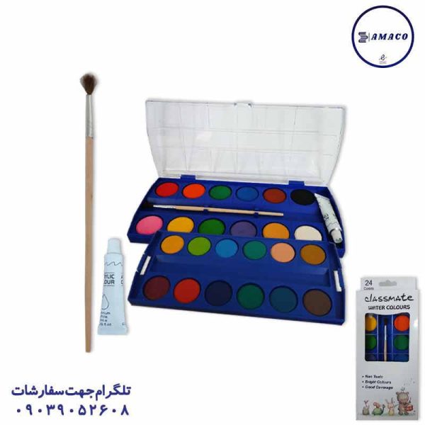 عکس پاستیل و آبرنگ آبرنگ پالتی 24 رنگ کد 029 کلاسمیت