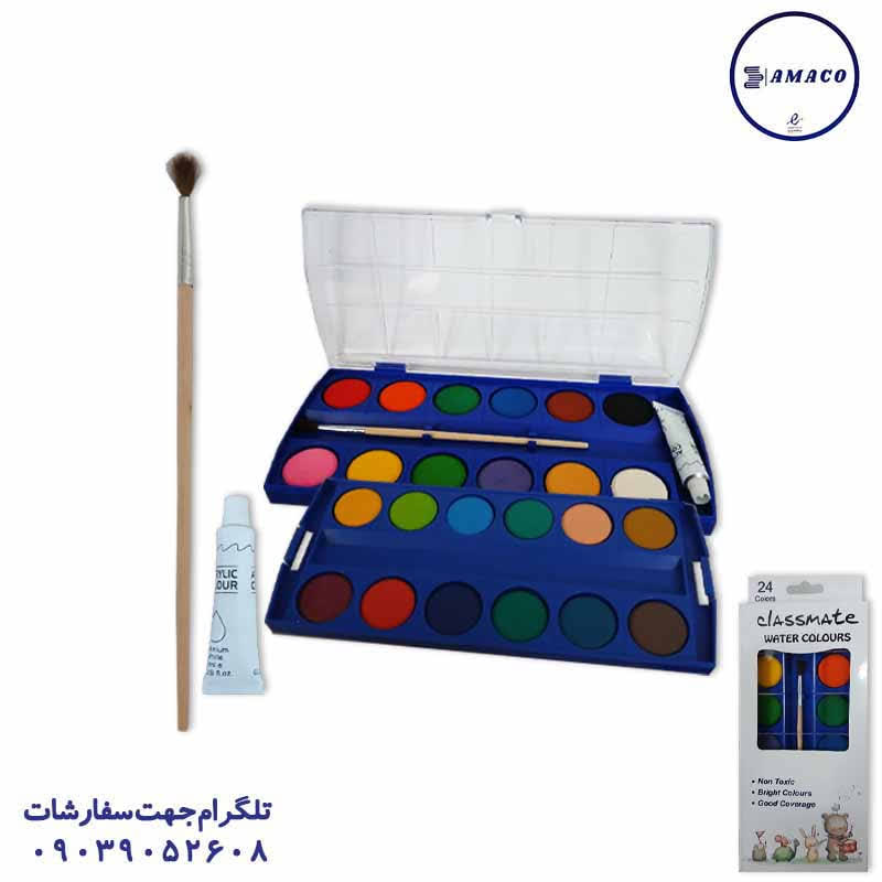 خرید آبرنگ پالتی 24 رنگ کد 029 کلاسمیت عکس پاستیل و آبرنگ آبرنگ پالتی 24 رنگ کد 029 کلاسمیت