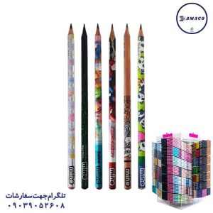 عکس مداد مداد مشکی طرحدار 20 قراصی با استند ماین