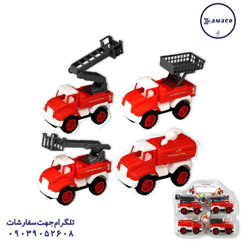 خرید ست آتش نشانی 4 عددی وکیوم عکس اسباب بازی های پسرانه ست آتش نشانی 4 عددی وکیوم