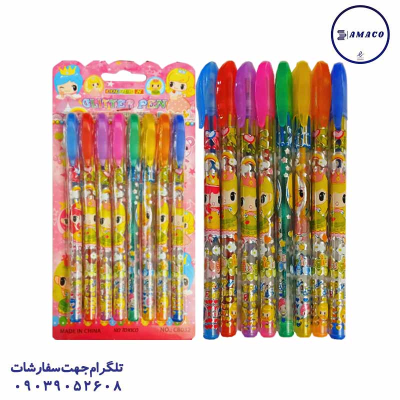 خرید خودکار اکلیلی 8 رنگ 6018 عکس خودکار خودکار اکلیلی 8 رنگ 6018